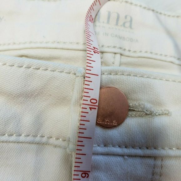 A.N.A. White/Cream Stretch Skinny Ankle Jeans 16 - Picture 8 of 8